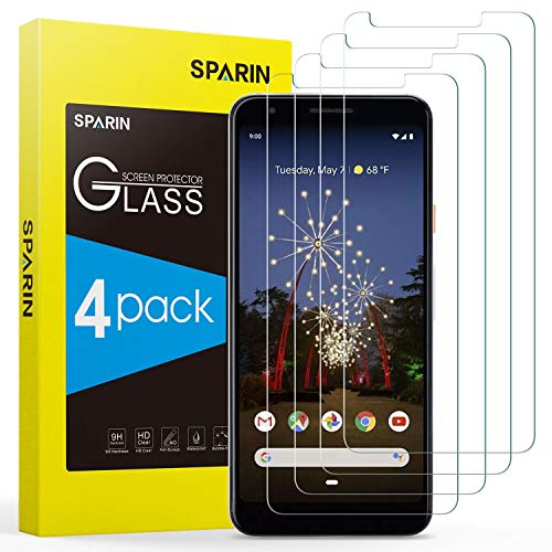 [4 Pack] Google Pixel 3a XL Screen Protector, SPARIN Tempered Glass, High Definition, Scratch Resistant Screen Protector for Google Pixel 3a XL 6.0 Inch, 2019