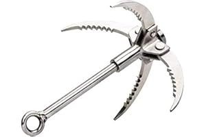 Brute Magnetics Durable Stainless Steel Foldable Grappling Hook | Compact with Non-Slip Stainless Steel Prongs | for Fishing & Retrieval, Outdoor Activity and Salvage Underwater