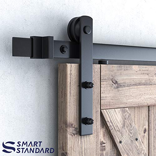 SMARTSTANDARD 6ft Heavy Duty Sturdy Sliding Barn Door Hardware Kit Smoothly and Quietly Easy