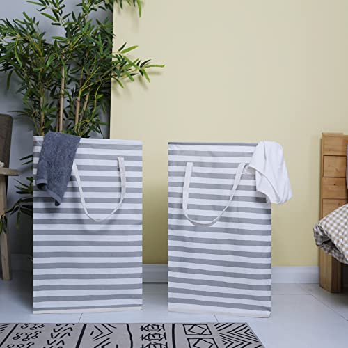 MACAJICHO Laundry Hamper, 2 Pack Large Laundry Basket with Long Handles