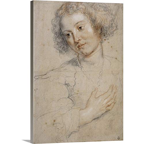 GREATBIGCANVAS Gallery-Wrapped Canvas Entitled Drawing Helene Fourment, Rubens 2Nd Wife, by Peter Paul Rubens, 1630 by Peter Paul Rubens 22"x30"