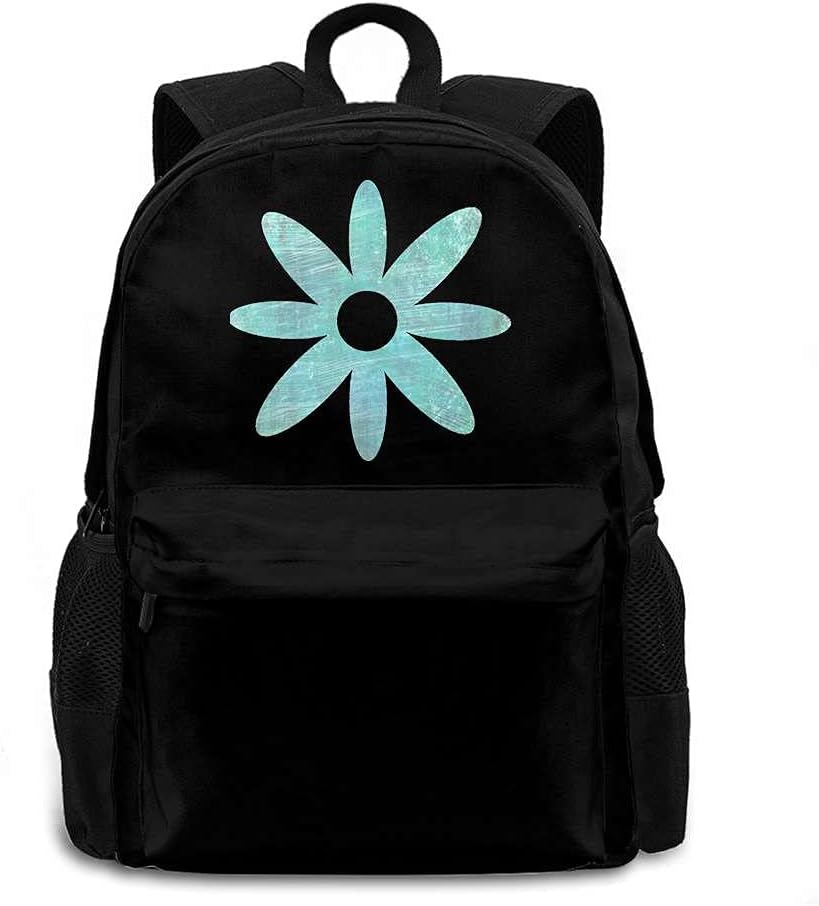 Teal Blue Grunge FlowerFloral Art Adult Backpack Mochilas Tipo Casual