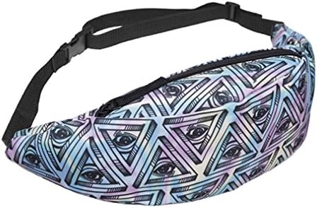 ISHIKA 3D Colorful Waist Pack Fanny Pack Green Bum Bag Money Belt Travelling Mobile Phone Bag Black