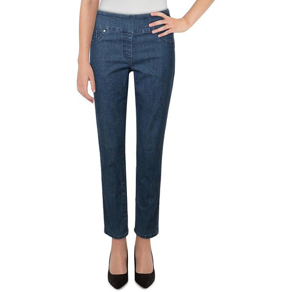 Ruby Rd. Women's Extra Stretch Pull-on Straight Leg Pant - Solar Millenium Tech Denim