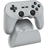 8Bitdo Pro 3 Bluetooth Controller with Swappable ABXY Buttons, TMR Joysticks, Hall Effect Triggers, Pro Back Buttons, Charging Dock, for Switch/Switch 2, Windows, Apple, SteamOS, Android - Gray