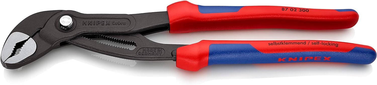 KNIPEX Cobra High-Tech Water Pump Pliers with Multi-Component Handles 300 mm, 87 02 300