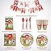 Barnyard Farm Animals Birthday Party Supplies 142 Piece Kit, Paper Plates, Paper Cups, Napkins, Cutlery, Table Cover and Birthday Banner