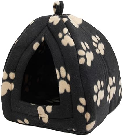 Kimol Luxury Dog Tent Bed Cat Cave Pet igloo With Lovely Paw Prints Foldable Bed For Cats Small Dogs Rabbits Five Colors for 4 Seasons ( Color : Beige Paw )