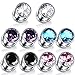 Xpircn 6G-00G Stainless Steel Cubic Zirconia Screw Tunnels Ear Stretcher Plugs Piercing Gauges