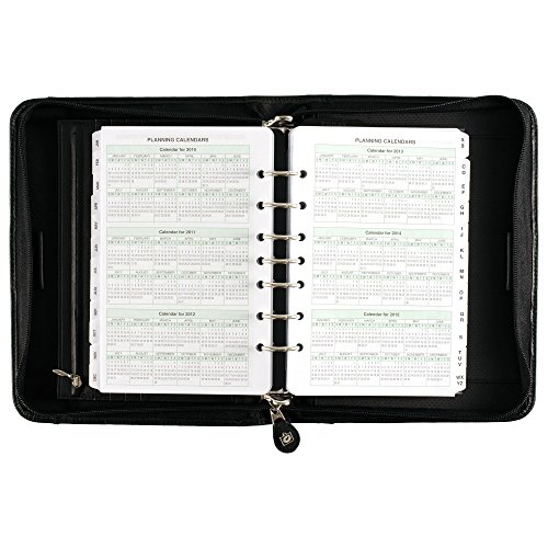 Day-Timer 82151 Verona Leather Starter Set, 5 1/2 x 8 1/2, Black Cover