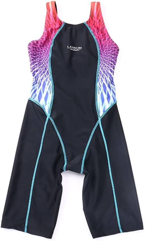 HAIZI Girls One Piece Swimsuit Children Long Leg Swimwear Sports Bodysuit Rainbow …