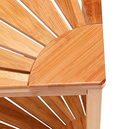 Shower Bench Bamboo Seat Corner Storage Shelf Sturdy Stool for Shaving Foot by Bamfan