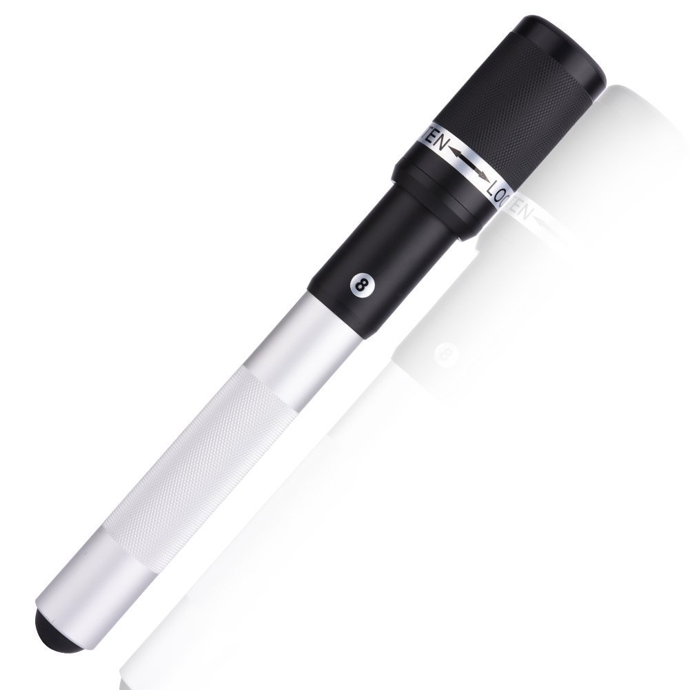 VGEBY Snooker Cue Extension, 12.6 Inch Cue Extender Aluminum Alloy Billiard Holder Push On Telescopic Cue Extension (Color : Silver)