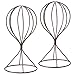 MyGift Brown Metal Wire Hat Holder Stand, Wig Display Rack, Fedora or Baseball Cap Storage Form, Set of 2