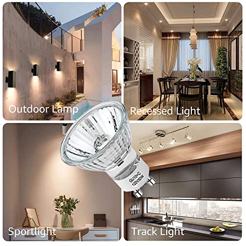 GU10 Bulb,6 Pack 120V 50W GU10+C Dimmable Halogen Light Bulbs for Track