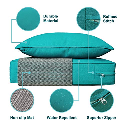 SewKer Outdoor/Indoor 24Lx24W Chair Cushion Set, All Weather Spring/Summer Deep Seat Patio