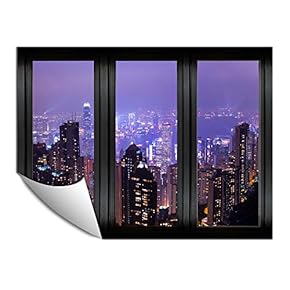 Wall Paper Small Wall Mural City at Night Wall Art Removable Wall Decoration for Bedroom Living Room - 24x32 inches