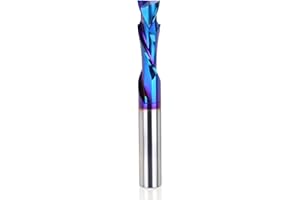 3/8 inch Shank Compression CNC Router Bits Carbide Spiral End Mill Up&Down Cut with Nano Blue Coated for Grooving Slots and M