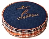 Touchdog Bark-Royale Posh Rounded and Raised Designer Fleece Plaid Dog Bed, Royal Blue, Cream White, MD