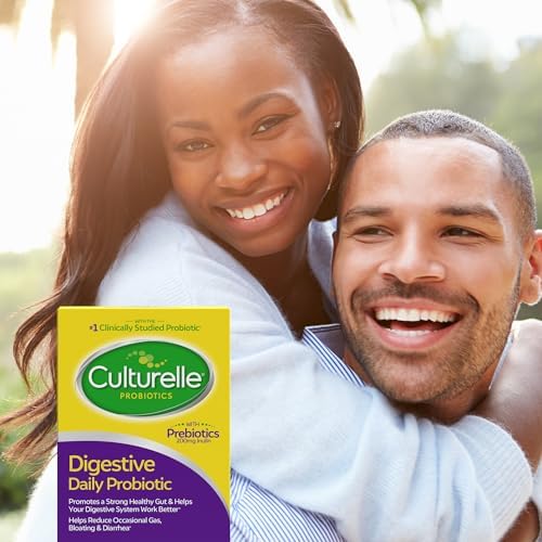 CULTURELLE DAILY PROBIOTIC CAPSULES FOR MEN & WOMEN, MOST CLINICALLY STUDIED PROBIOTIC STRAIN, DIGESTIVE & GUT HEALTH, SUPPORTS OCCASIONAL DIARRHEA, GAS & BLOATING, 1 MONTH SUPPLY, 30 CT