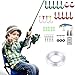 PLUSINNO Kids Fishing Pole,Light and Portable Telescopic Fishing Rod and Reel Combos for Youth Fishing by (Green Set Without Box, 115CM 45.27In)