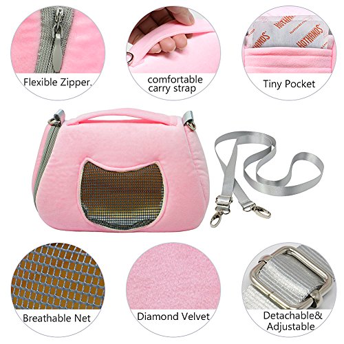 B Bascolor Pet Carrier Bag Portable Breathable Outgoing Travel Handbag with Adjustable Single Shoulder Strap Pouch for Hamster Small Animals Pets