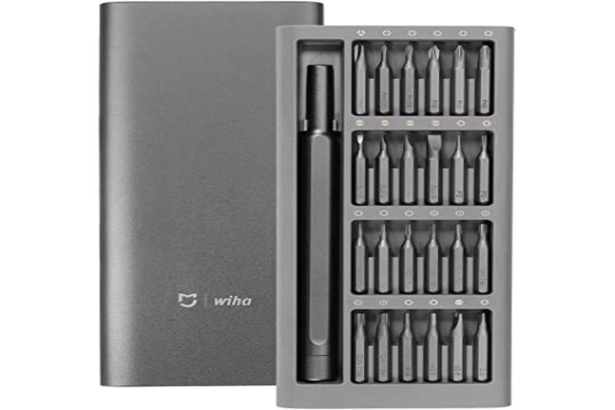 Mijia 24pcs Wiha Precision Screwdriver Set, Aluminum Alloy Storage Box, Magnetism Bits, Torx Head, Grey, Apprex. 300g, Apprex. 168x67x17mm