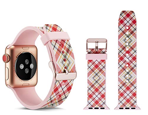 Doweiss Compatible Apple Watch Band Silicone Colorful,Sport Band Compatible iWatch 38mm 40mm 42mm 44mm,Soft Silicone Strap Women Compatible Apple Watch Series 4/3/2/1