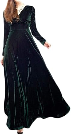 long sleeve velvet swing dress