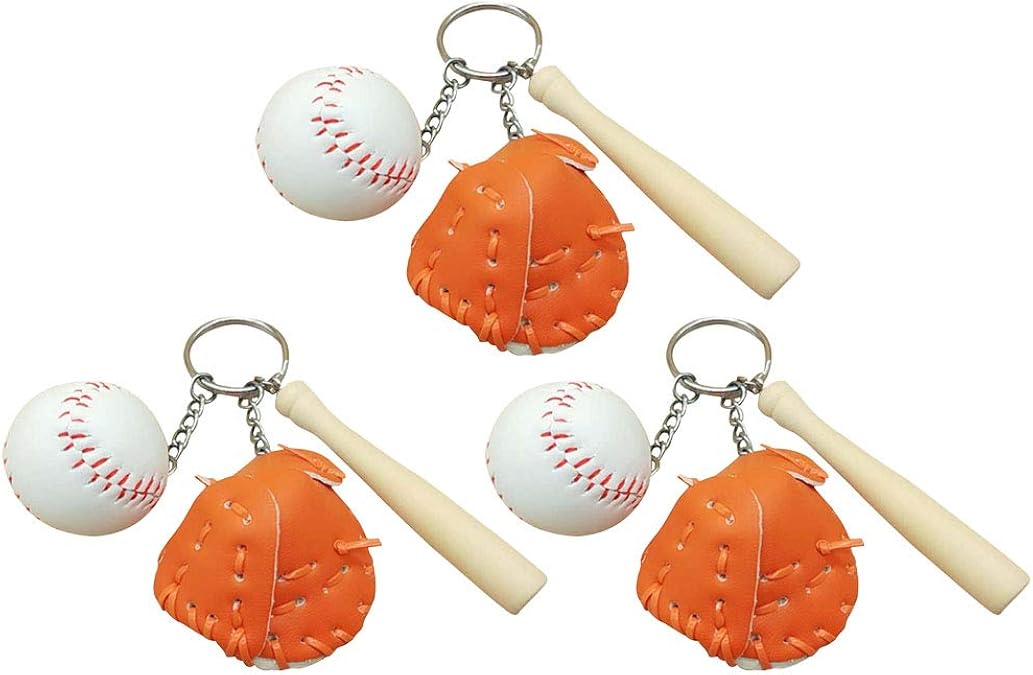 FUNZZY Baseball Keychains Sports Keyrings Bag Hanging