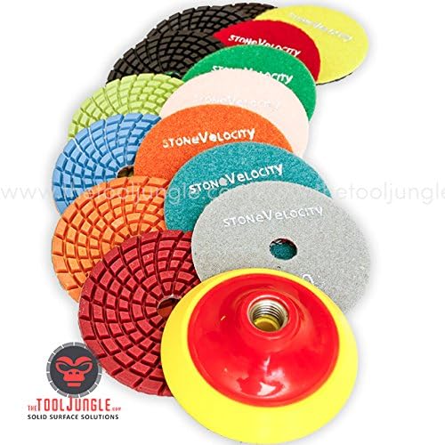 SV Extra Thick Diamond Polishing Pads- 5 MM 4 inch (8 Piece set 50,100,200,400,800,1500,3000grits)