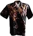 Hawaiian Shirt Shoulder Fern Aloha Shirt in Black (L)