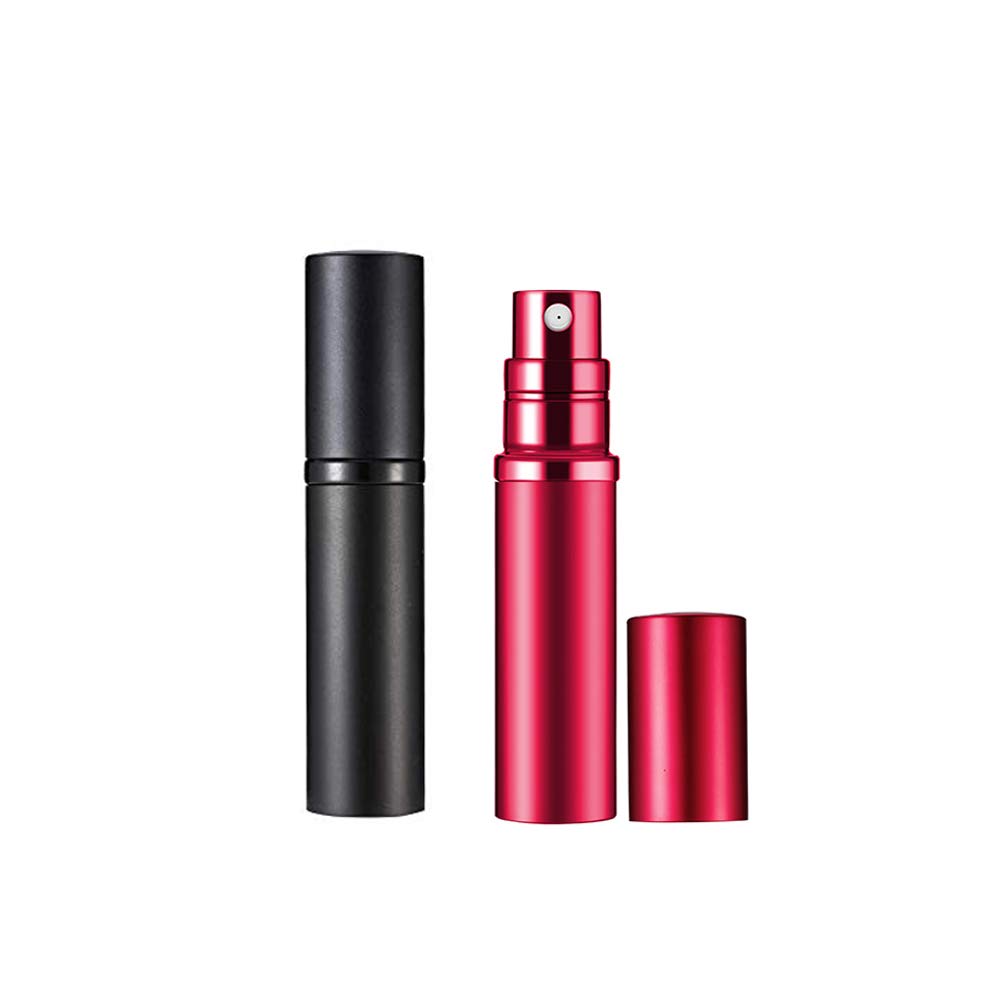 Yeejok Refillable Perfume Bottle Atomizer for Travel, Portable Easy Refillable 5ml Perfume Spray Pump Bottle for Men and Women - Black and Red