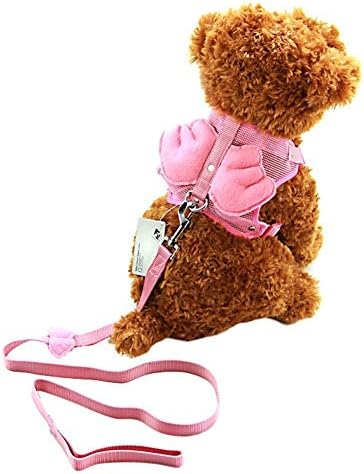 JingyangO Adjustable Nylon Angel Wings Pet Cat Dog Safety Harness Leash Pet Leash Dog Rope Towing