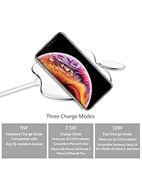 Chuanghuike   Cargador inalámbrico de inducción para iPhone X 8 8 Plus, carga inalámbrica de 10 W, carga rápida para Samsung Galaxy S9 S9 Plus S8 Note 8 5 S7, para todos los teléfonos Qi habilitados (sin adaptador CA)