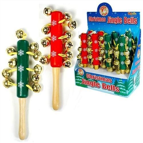Wooden Christmas Jingle Stick children's musical instrument assorted colours