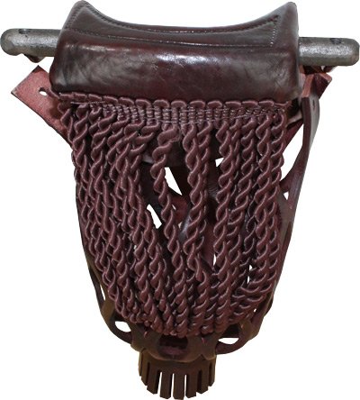 Ozone Leather Pool Table Pockets with Fringe Set - Cherry Mahogany - Thumbnail 2