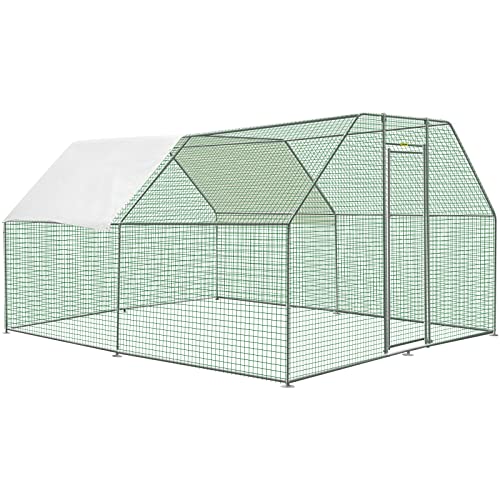 VEVOR Large Metal Chicken Coop with Run, Walkin Chicken Runs for Yard