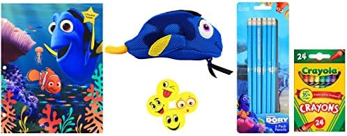 Disney Finding Dory Back to School Pack ~ Folder, Pencil Case, Pencils, Crayons &amp; Erasers