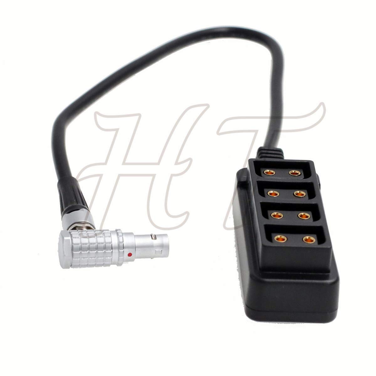 HangTon Right Angle 0B 2 Pin D-tap 4 Port Outlet Power Splitter Adapter 24in for ARRI Alexa RED DSMC2 Camera and Battery Pack (30cm, Right Angle 2 pin)