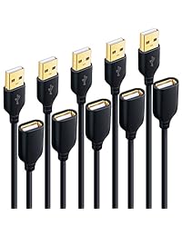 Besgoods - Cable alargador USB 2.0 (10 pies, macho a hembra con conector chapado en oro)