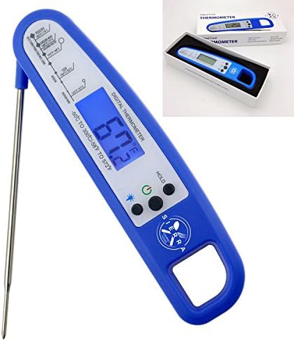 SIERRA Instant Read Thermometer with Digital Display, Back Light and Magnet