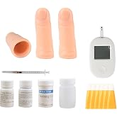 Blood Glucose Test Trainer Kit, Simulated Finger Prick Blood Collection Practice Kit for Medical Training