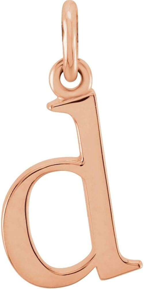Solid 14k Rose Gold Lowercase Alphabet Initial Letter D