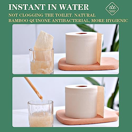 QingYa Bamboo Toilet Paper, 4-Ply, 18 Rolls, 200 Sheets Per Roll, Total 3600 Sheets, Unbleached, Sustainable and Tree Free, Soft, Strong, Earth-Friendly
