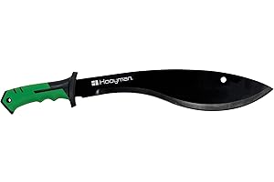 Hooyman Machete with Heavy Duty Construction, Ergonomic No-Slip Handle and Belt Sheath for Gardening, Land Management, Bushcraft, Hunting and Outdoor,Black/Green