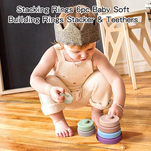 let's make Stacking Rings 6pc Baby Stacking Blocks Soft Building