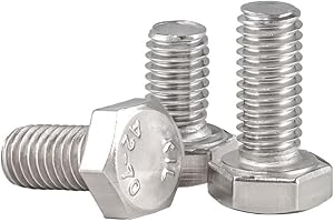 10PCS 5/16-18 x 1/2 Hex Head Screw Bolt, Fully Threaded, Stainless Steel 18-8, Plain Finish