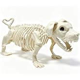 Dog Skeleton Halloween Decor,15.5&rdquo;Plastic Animal Skeleton Decorations | Realistic Crazy Bones with Posable Joints for Scenes Haunted House Prop Party Decor Spooky Indoor Outdoor Decorations