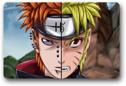Anime Cartoon Naruto Anti-Bacterial Rubber Back Doormat Entrance Mat Floor Mat Rug Indoor/Outdoor/Front Door/Bathroom Mats Rubber Non Slip (23.6"x15.7",L x W)